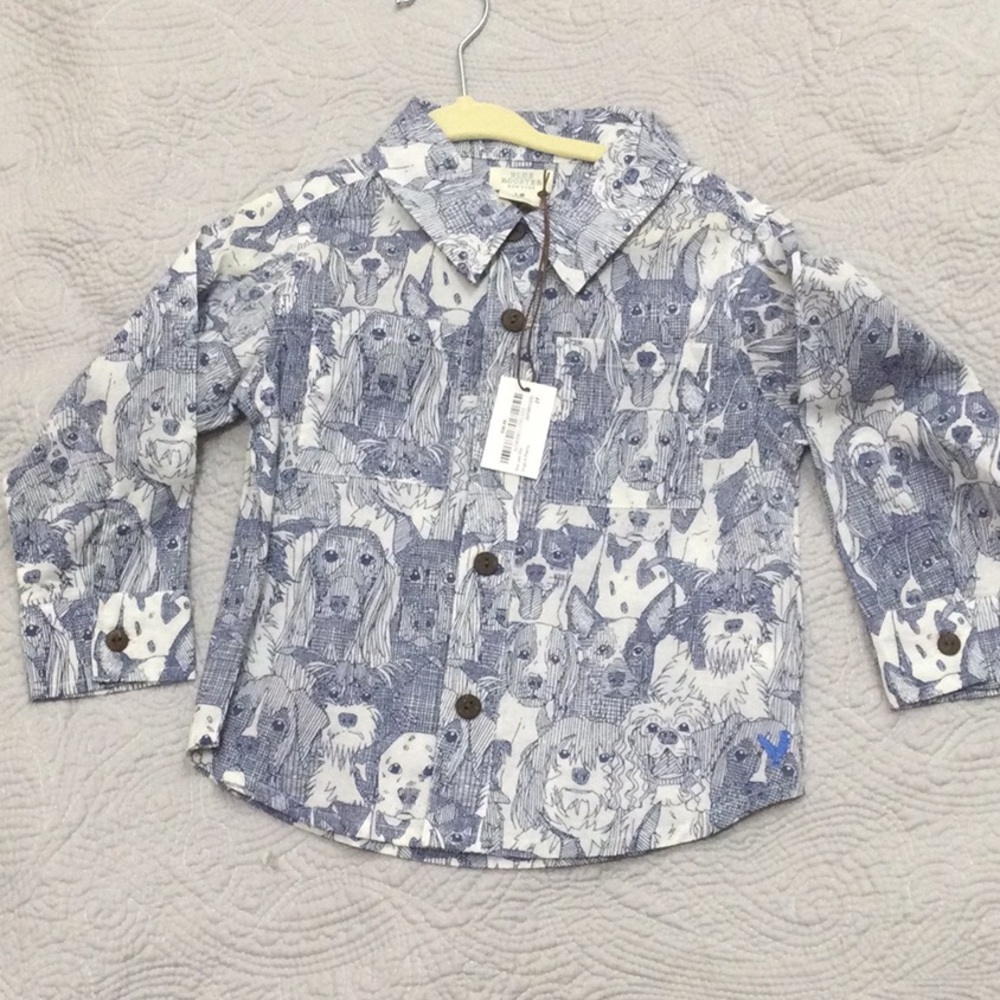 NWT Blue Rooster Boys Jack Shirt in Dogs a Plenty